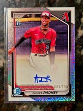 2024 Bowman Chrome Adriel Radney 1st Auto HTA Choice Refractor SP 83/150