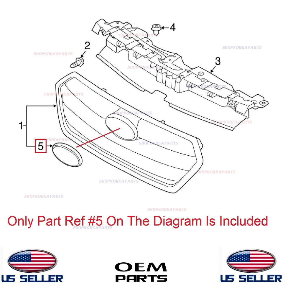 Rejilla delantera genuina emblema estrella azul OEM 2015-21 Subaru Legacy Outback Forester Foto 3 de 3