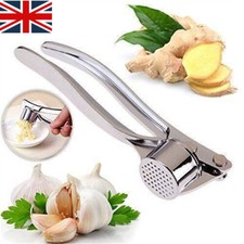 STAINLESS STEEL GARLIC PRESS CRUSHER SQUEEZER MASHER MINCER HOME KITCHEN TOOL UK