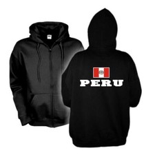 Kapuzenjacke PERU Flagshirt Zip Hoodie Fan Sweatjacke S-6XL (WMS02-47e)