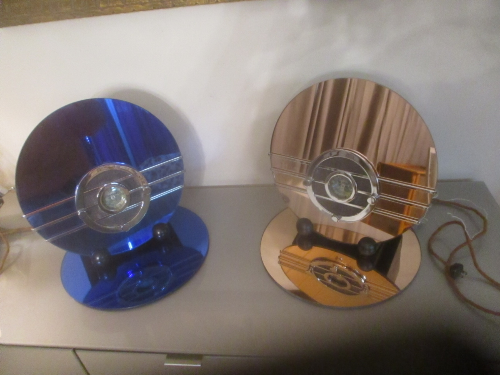 1936 Sparton Radio Blue Bird Peach Glass Radio Pair Original Restored Rare