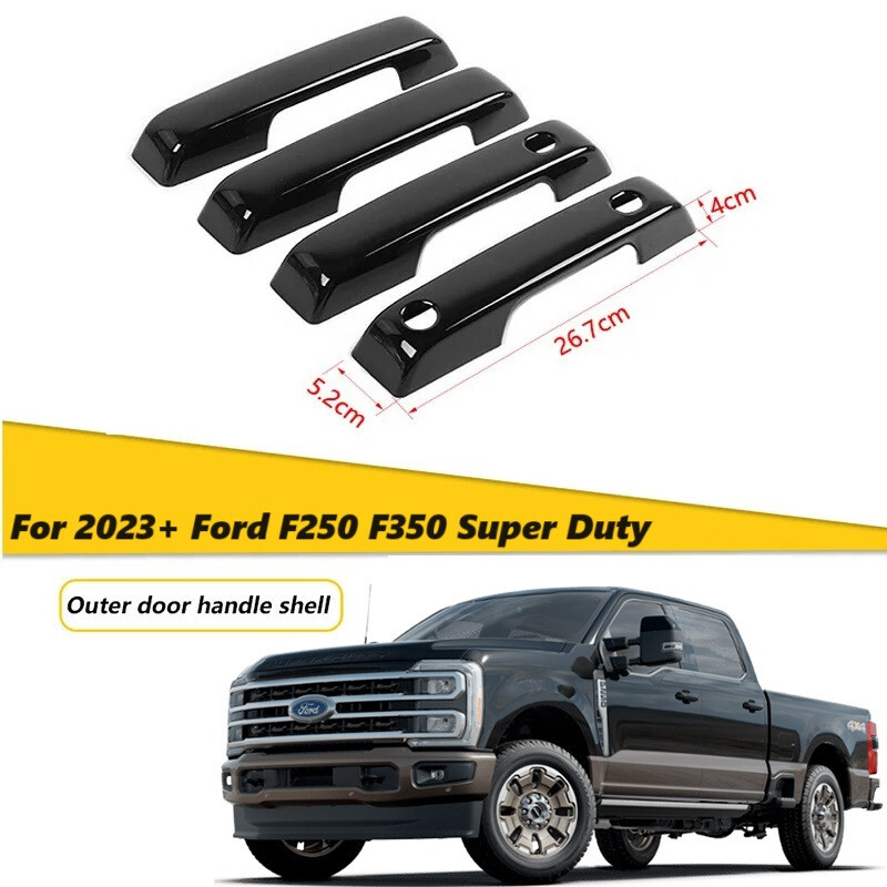 2017-2022 Ford F250 Super Duty Crew CHROME Door Handle COVERS No Smt Top Mirrors