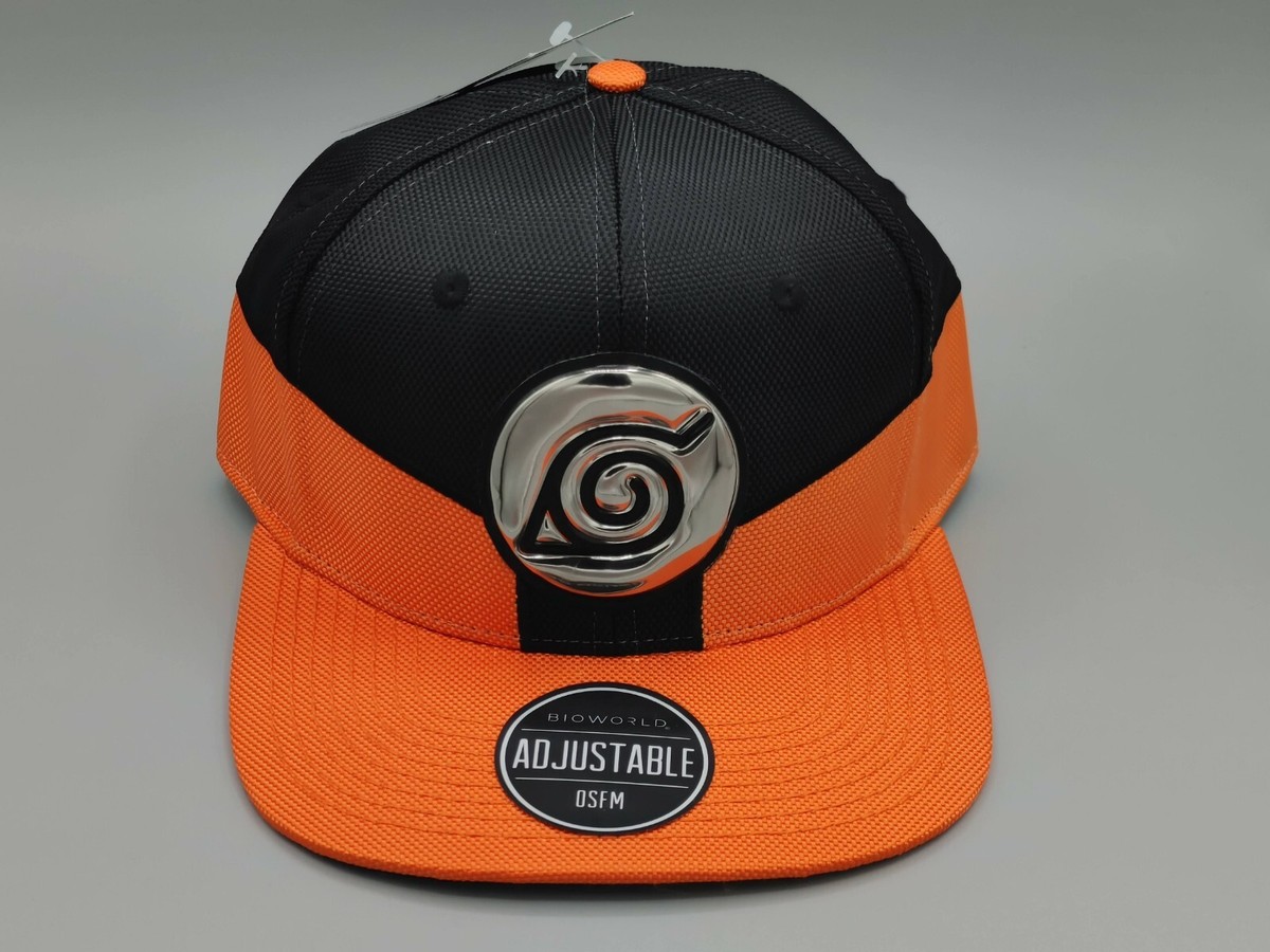 Naruto Hidden Leaf Snapback Hat brand new Black and Orange | eBay