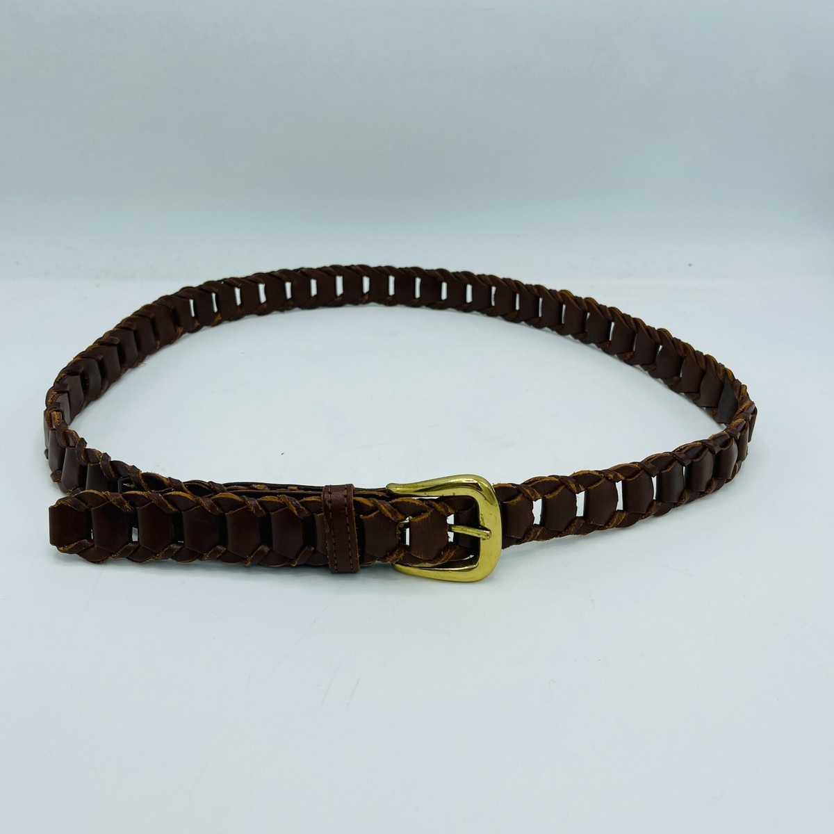 ETIENNE AIGNER Vintage Leather Gold Chain Belt M Etienne Aigner Belt Black Leather Vintage Leather Goods  main image 4