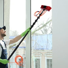 Outdoor Water Fed Brush 24ft Water Fed Pole Solar Panel Window Cleaning Tool