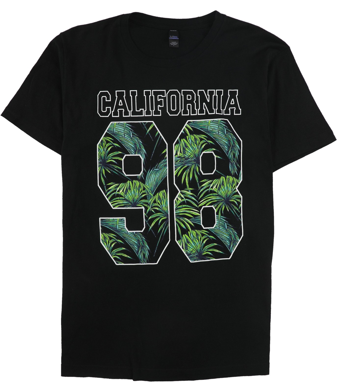Мужская футболка tultex California с графическим принтом, черная, большого размера