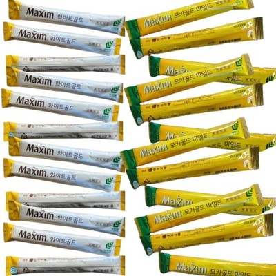Maxim Mocha Gold & White Gold Korean Instant Coffee Mix Variety Pack 180 Sticks