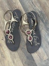 American Eagle Black T Strap Sandals