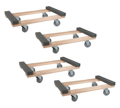 4Pk 32''x18'' Chicago Style 4 Wheel Dolly 1000 lbs Capacity for Moving Furniture