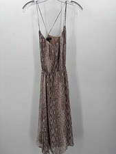 Banana Republic Brown Size Small Snake Print Belted Midi Sleeveless Dress