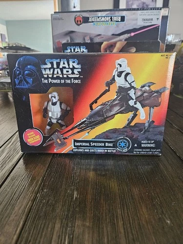 Star Wars Power of the Force Imperial Speeder Bike w/ Biker Scout 1995 MIB