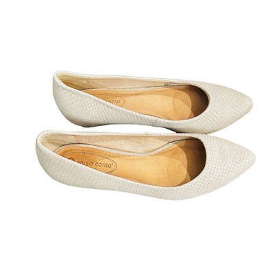 Corso Como Women s Ivory Leather Flats - 6.5- A16