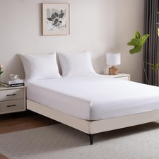 Queen Fitted Sheet 16 Inch Deep Pocket Microfiber Soft White Bedding