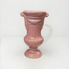 Vintage McCoy Vase Pink #707 Empress Line Brush 1933 Footed Urn Ceramic Decor 7"