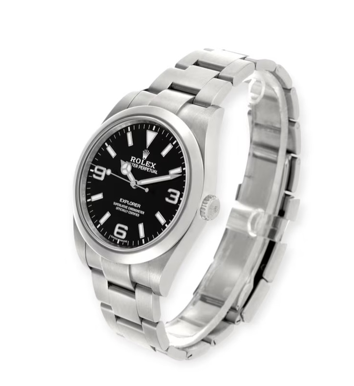 Pre-Owned Rolex Explorer I 39mm 214270 Black Dial Steel Mens Watch image 4