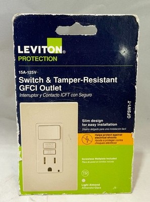 Leviton GFSW1-T GFCI Combo Switch Outlet 15A Tamper Resistant Commercial NEW