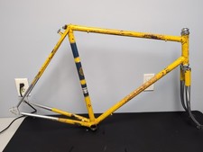 Vintage Dawes Galaxy Bicycle Frame Set Yellow Chrome Lugged Badged 23.5"