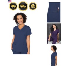 Scrub Top for Women, V-Neck with 4 Pocket, Ultra Soft, 2-Way Stretch and Wrin...