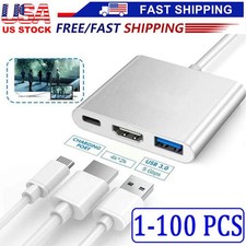 USB-C Type C HDMI Adapter Cable Converter Hub for Macbook Android Phone HDTV LOT
