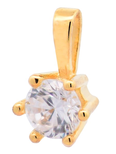 Gold AnhäNger Krappenfassung Zirkonia Massiv 333 - 8 Karat Gold-image