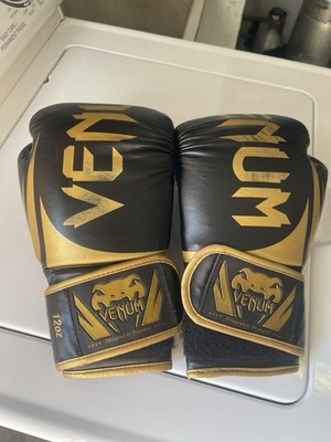 Venum Boxing Gloves 12 oz Black and Gold Premium Sparring Training Equipment