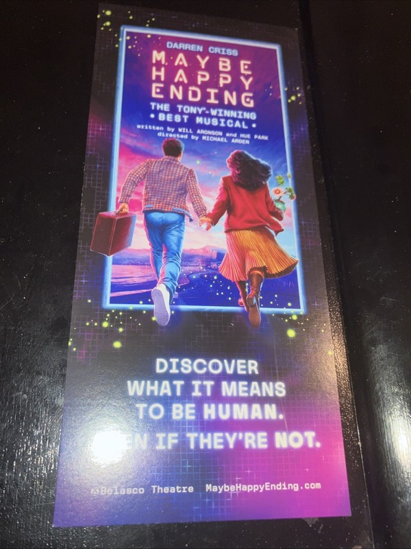 Maybe Happy Ending Flyer Musical Darren Criss Tony Winner Rare AFFORDABLE LAST 1