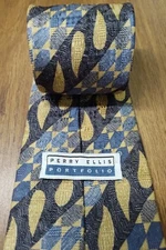 VINTAGE Perry Ellis Portfolio Men's Necktie Tie  Italian Silk USA 57x4"