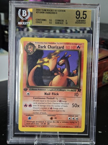 Dark Charizard (1st Edition) graded BGS 9.5 for sale on eBay