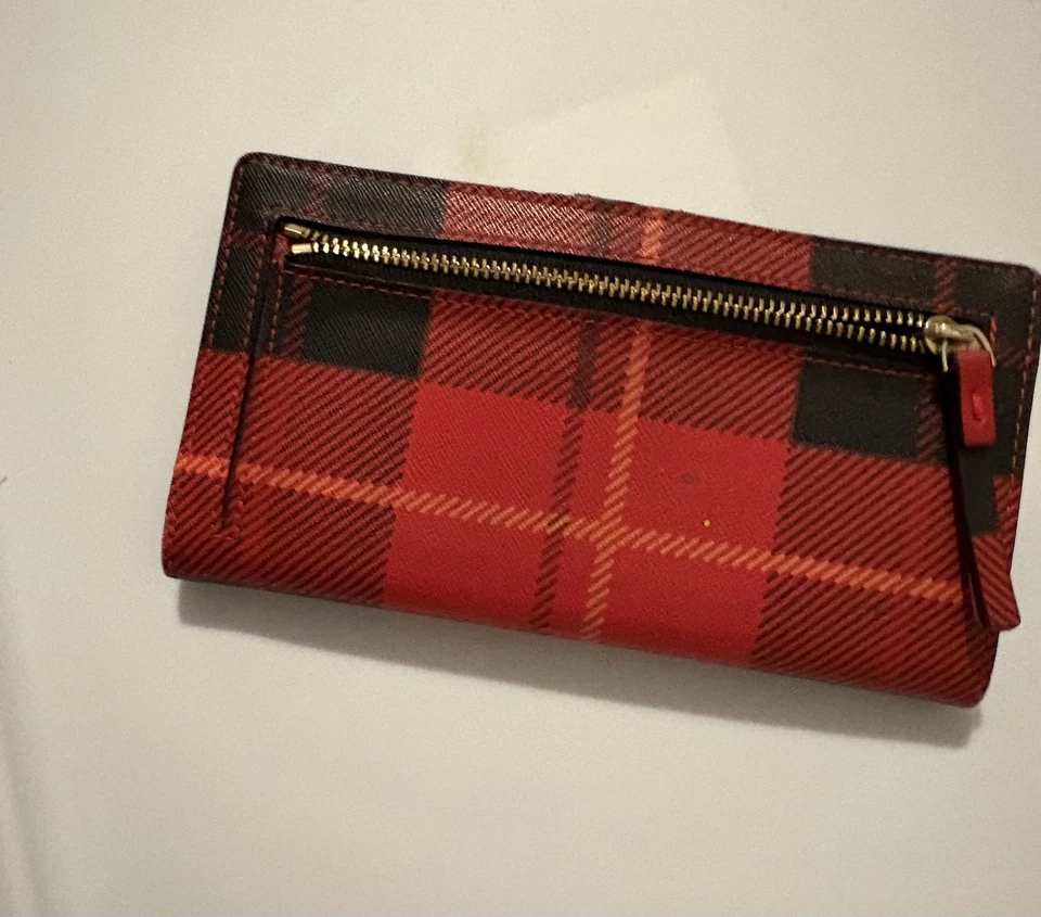 Juego de Cartera y Cartera Bandolera Kate Spade a Cuadros Negro y Rojo Foto 3 de 4