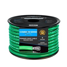 6 Gauge Primary Boat Cable - 30 ft Wire Tinned Oxygen-Free Copper - 6 AWG UL ...