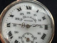 Red Pocket Watch La Reine Des Montres Besancon Manual Wind Laminated Works