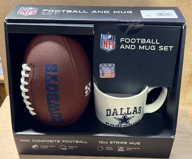 New! Logobrands Official NFL Dallas Cowboys Football and Mug Set-Will box ship2U