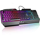 TECKNET Wired Gaming Keyboard, 26-Key Anti-Ghosting RGB Keyboard, Ergonomic