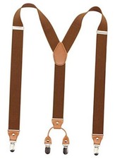 Men s Y-Back 4 Metal Clip Elastic Wide Suspenders Perfect For Both Coffe
