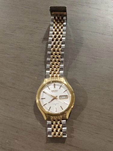 Vintage Seiko Men 6309-8239 Day Date 17 Jewels Gold Dial 37mm Automatic Watch