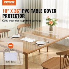 Clear Table Cover Protector,Table Cover, 1.5 Mm Thick PVC Plastic Tablecloth,
