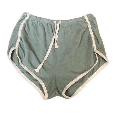Nachtwäsche Shorts Damen M 28'' Taille salbeigrün Komfort Kordelzug Delphinsaum