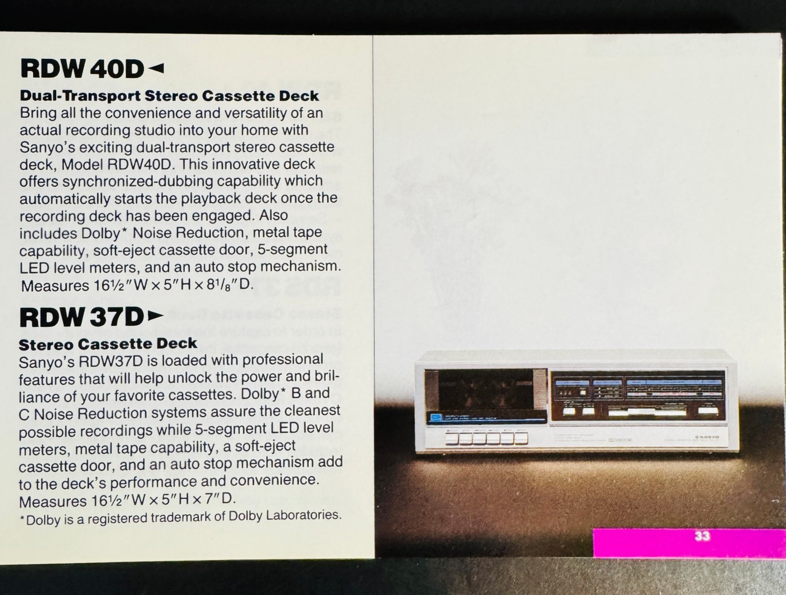 1985 SANYO CONSUMER ELECTRONICS CATALOG TV, Stereo, Betamax, Tape, CD, MORE NM