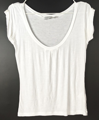 Turnover T-Shirt Damen Oberteil Shirt Gr. S Weiß Kurzarm 100% Lyocell Basic