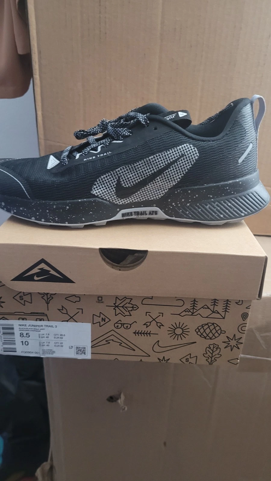 Mens Size 12-Nike Juniper Trail 3 ‘Black Wolf Grey’ FQ0904-001 Fast Shipping