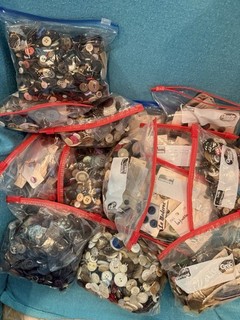 12 lbs Vintage Lot Sewing Buttons Mixed Sizes Styles Shades. Colors Carded