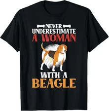 NEW LIMITED Never underestimate a Woman with a Beagle Mom Tee T-Shirt S-3XL
