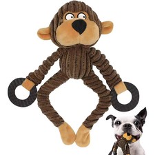 Squeaky Plush Puppy Chew Toy Interactive Teething Training Toy for Small Dogs
