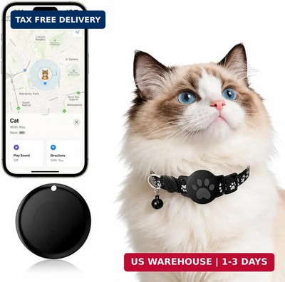 Pet Tracker,GPS Collar for Cats,Smart tag,Waterproof Compatible with Find My,No