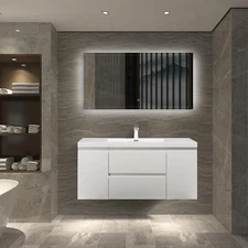 Brand New Wall Hung Vanity Angela + Acrylic Basin 48"WX19 3/4"DX19"H V9005