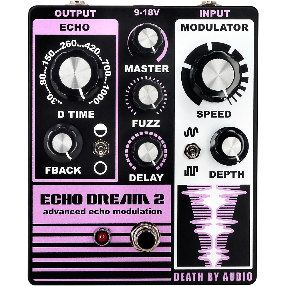 DEATH BY AUDIO Echo Dream 2 Delay Effects Pedal Purple
