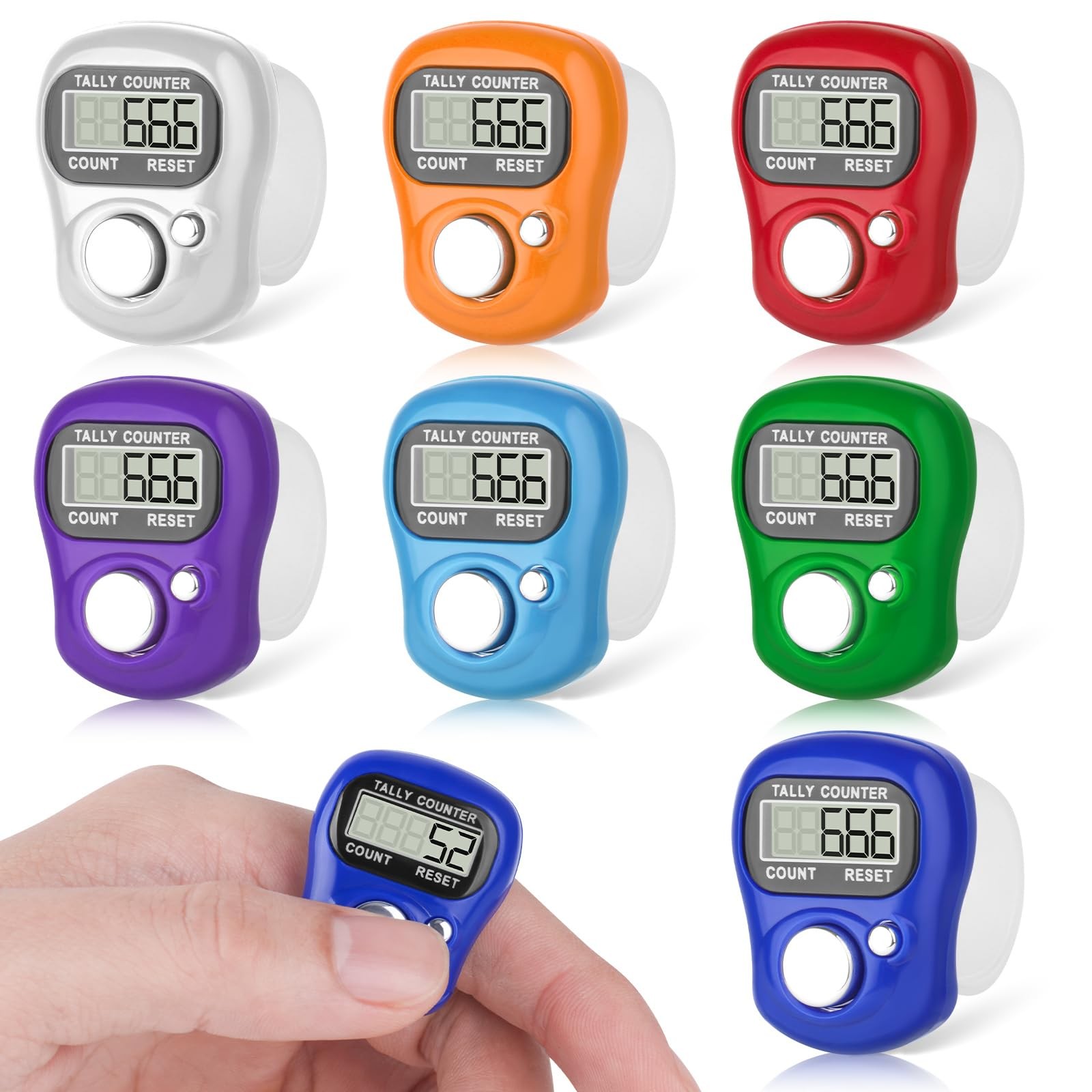 7 Pcs Electronic Finger Counter 5 Digit Number Digital Display Hand Tally