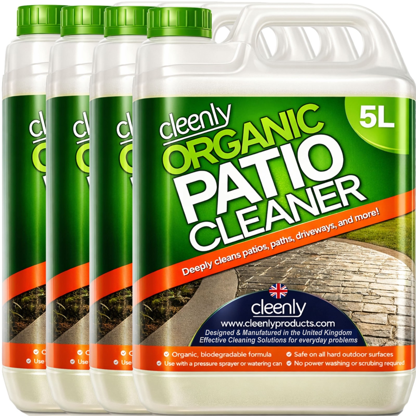 Cleenly Patio Cleaner Organic Decking Mould Moss Killer Brick Magic Fluid 20L