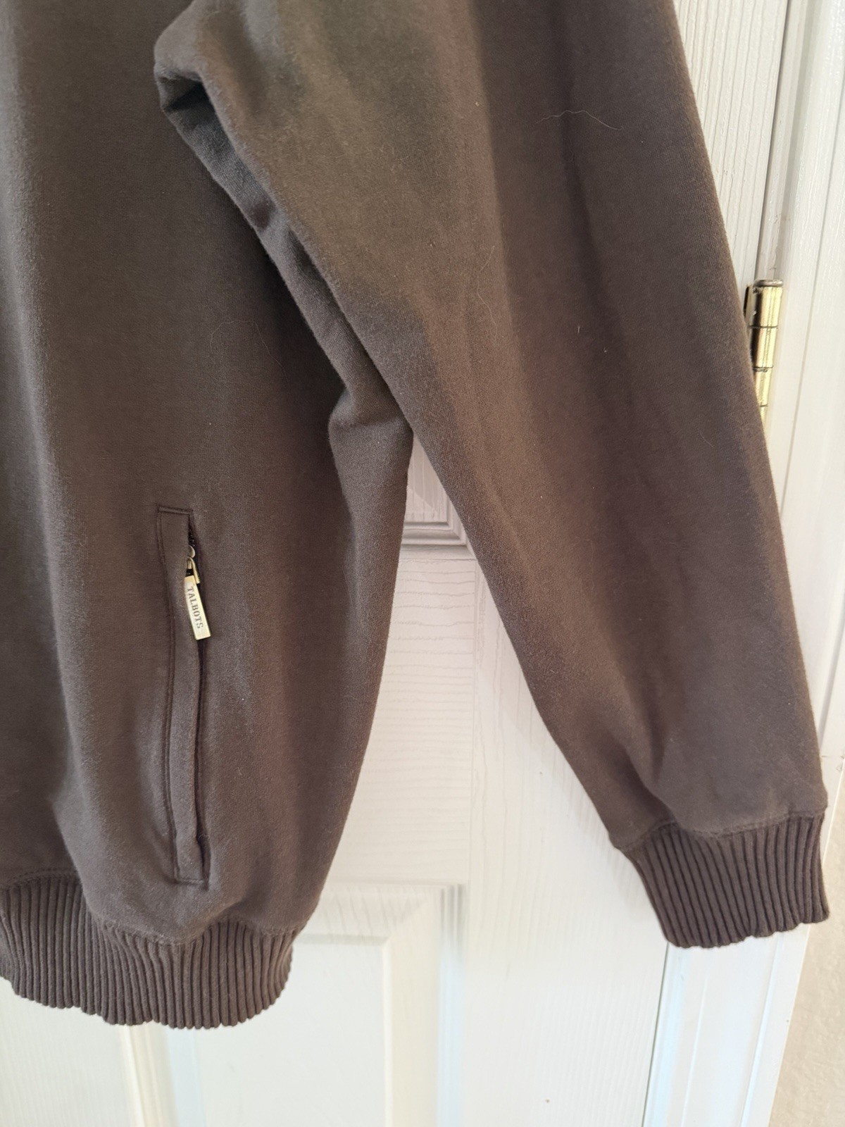 Talbots Solid Brown Full Zip Active Sweatshirt Ja… - image 3