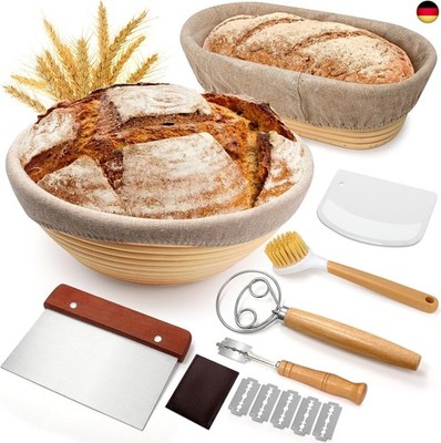 Bread Proofing Basket Set, Proofing Basket for Bread Baking, 23 cm Round and 25